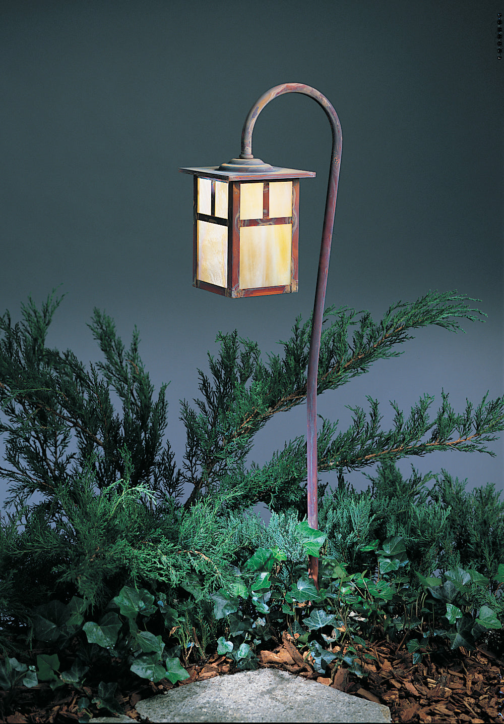 Arroyo Craftsman Mission 6" Rustic Brown Low Voltage Light Fixture With Cream Glass and T-Bar Overlay