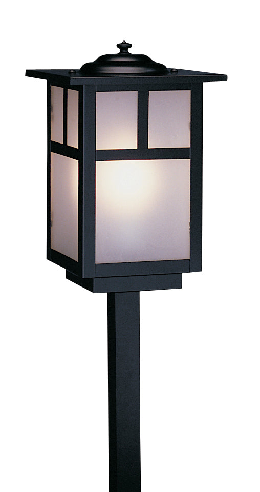 Arroyo Craftsman Mission 6" Rustic Brown Stem Mount With Gold White Iridescent Glass