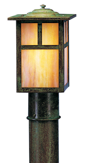 Arroyo Craftsman Mission 6" Slate Post Mount With Cream Glass