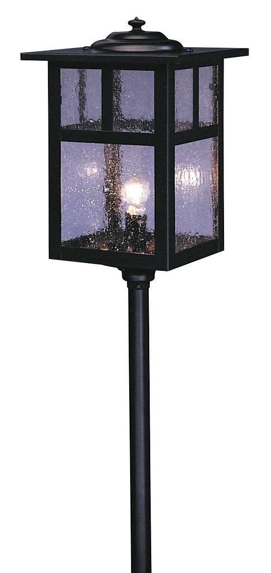 Arroyo Craftsman Mission 6" Slate Stem Mount With Tan Glass and T-Bar Overlay