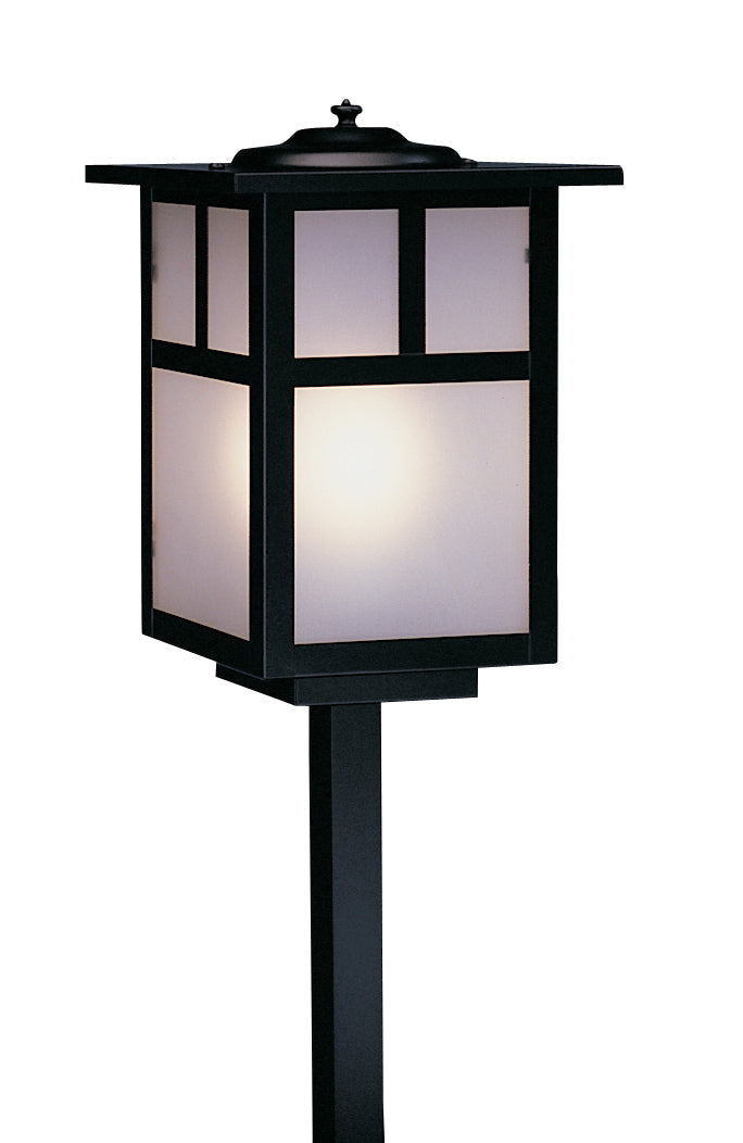 Arroyo Craftsman Mission 7" Bronze Stem Mount With Off White Glass and T-Bar Overlay