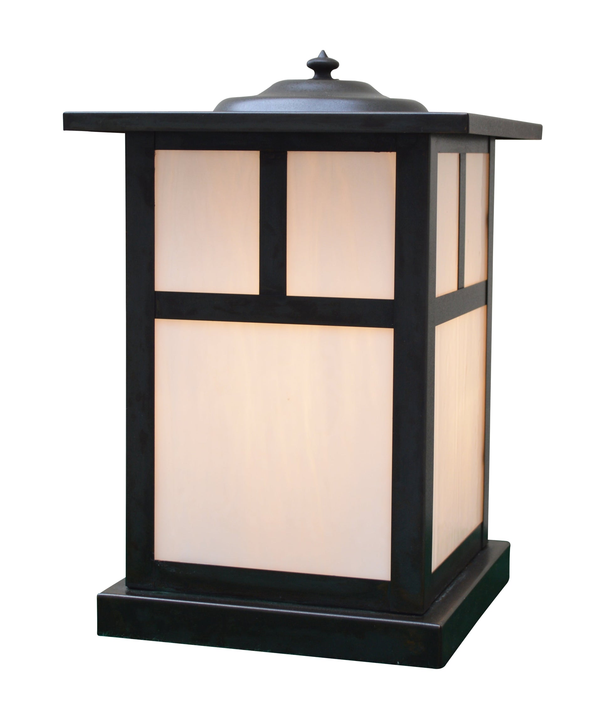 Arroyo Craftsman Mission 7" Pewter Column Mount With Tan Glass