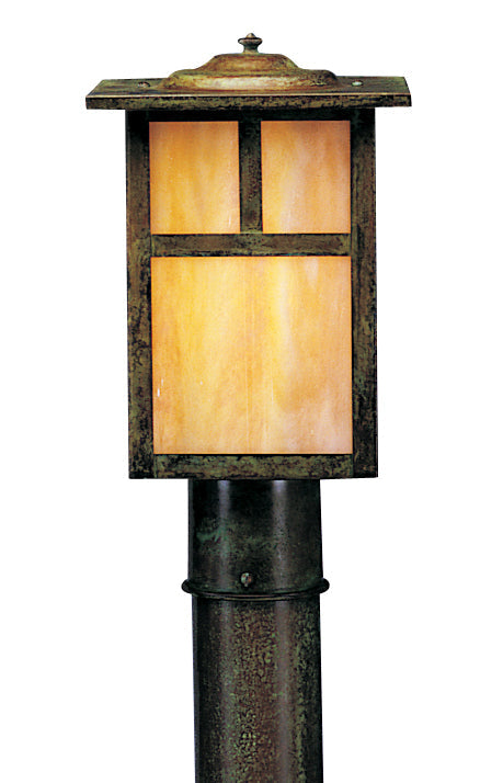 Arroyo Craftsman Mission 7" Pewter Post Mount With Off White Glass