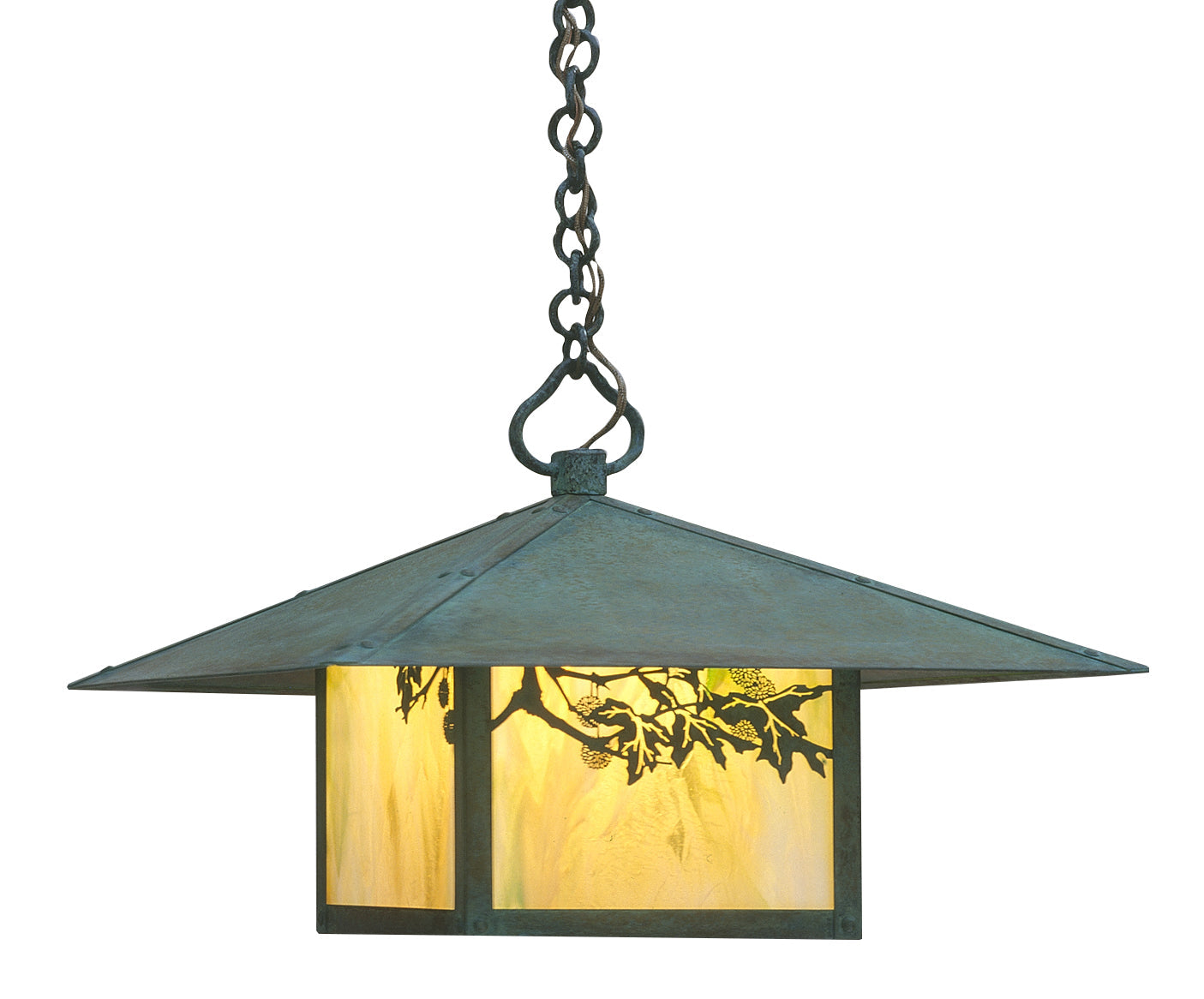 Arroyo Craftsman Monterey 17" Rustic Brown Pendant Lighting With Cream Glass and Cloud Lift Overlay