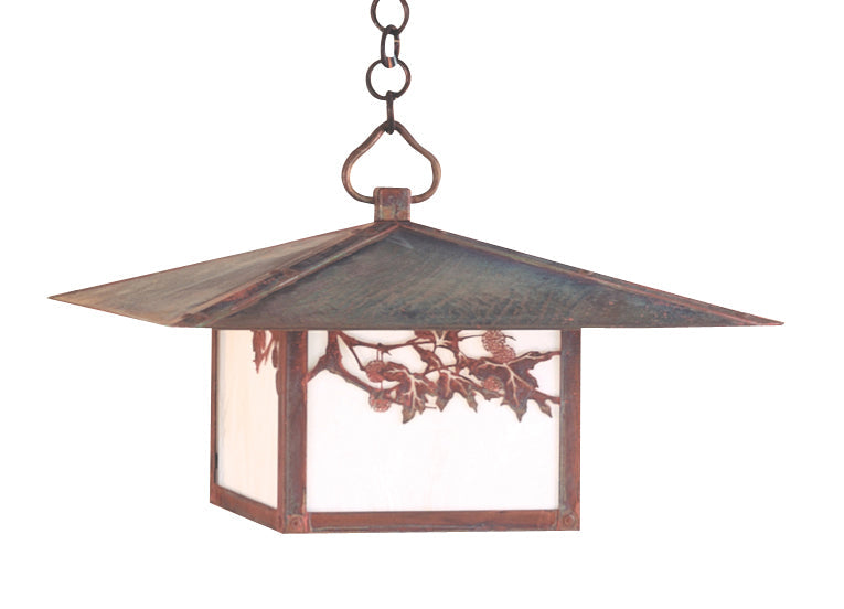 Arroyo Craftsman Monterey 20" Pewter Pendant Lighting With Off White Glass