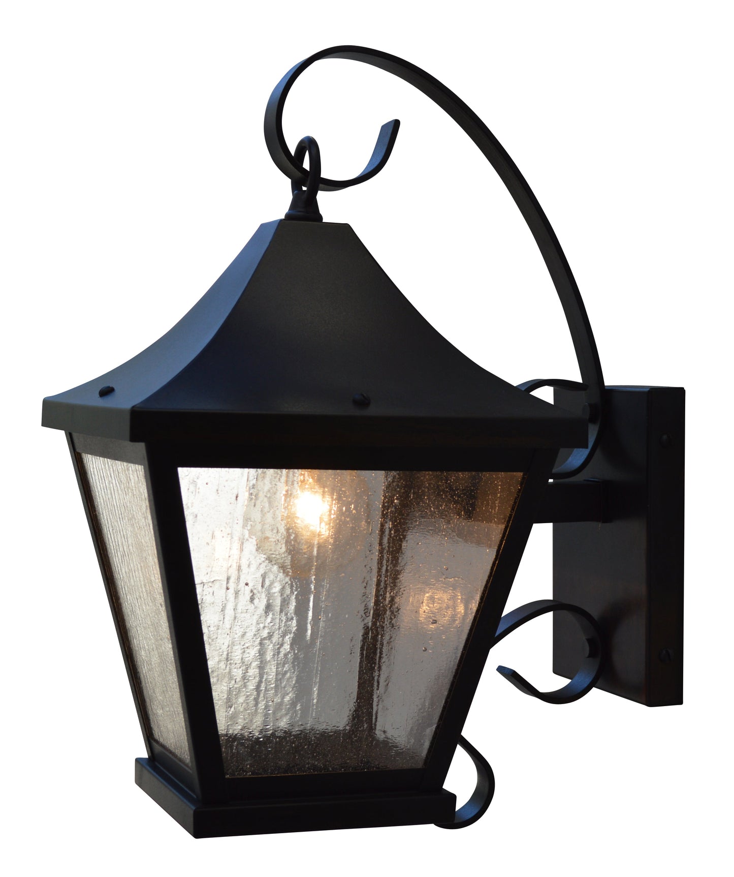 Arroyo Craftsman Nantes 8" Pewter Wall Mount With Rain Mist Glass