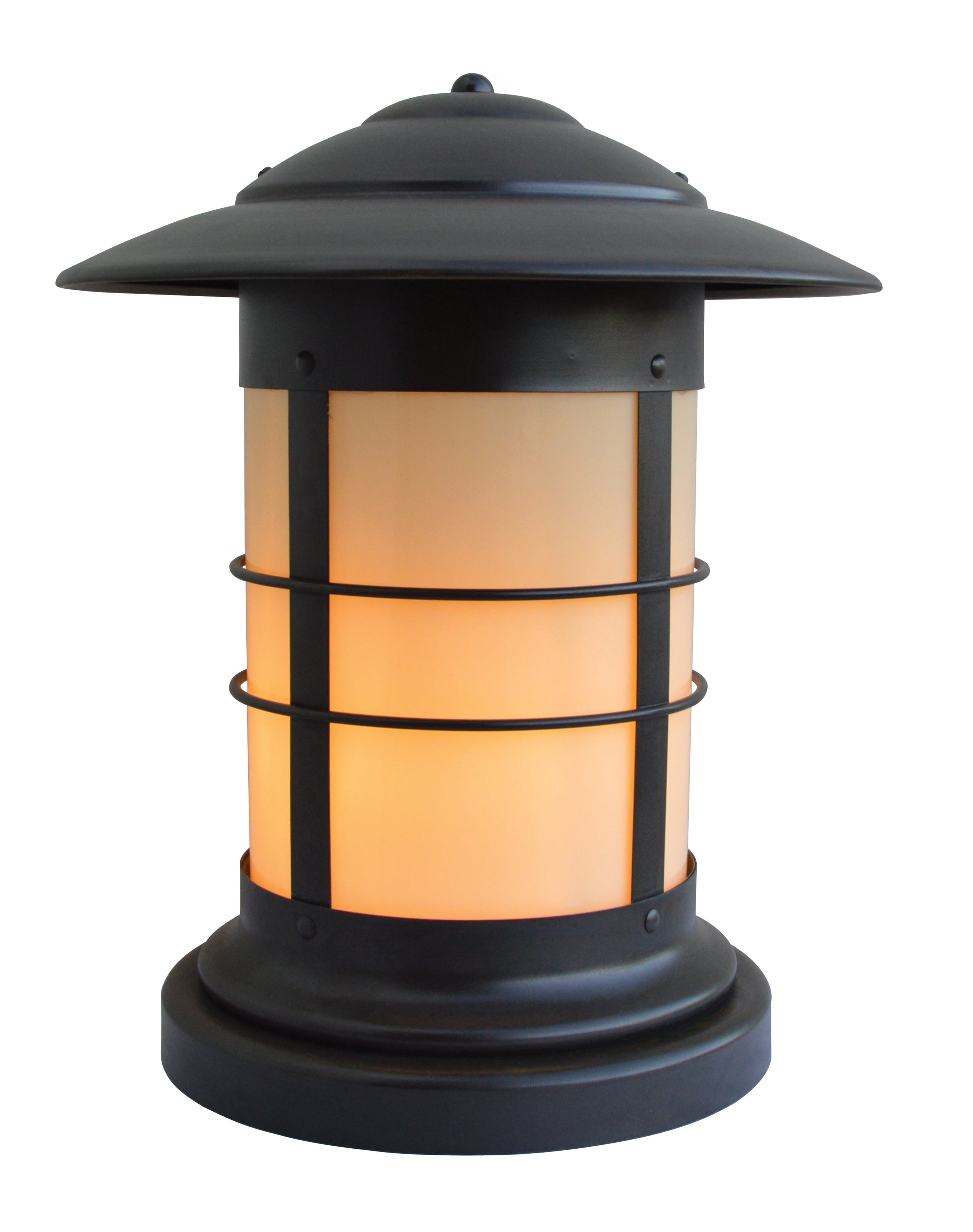 Arroyo Craftsman Newport 14" Mission Brown Column Mount With Clear Seedy Glass
