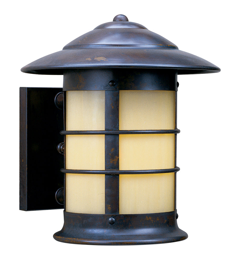 Arroyo Craftsman Newport 14" Mission Brown Sconce With Tan Glass