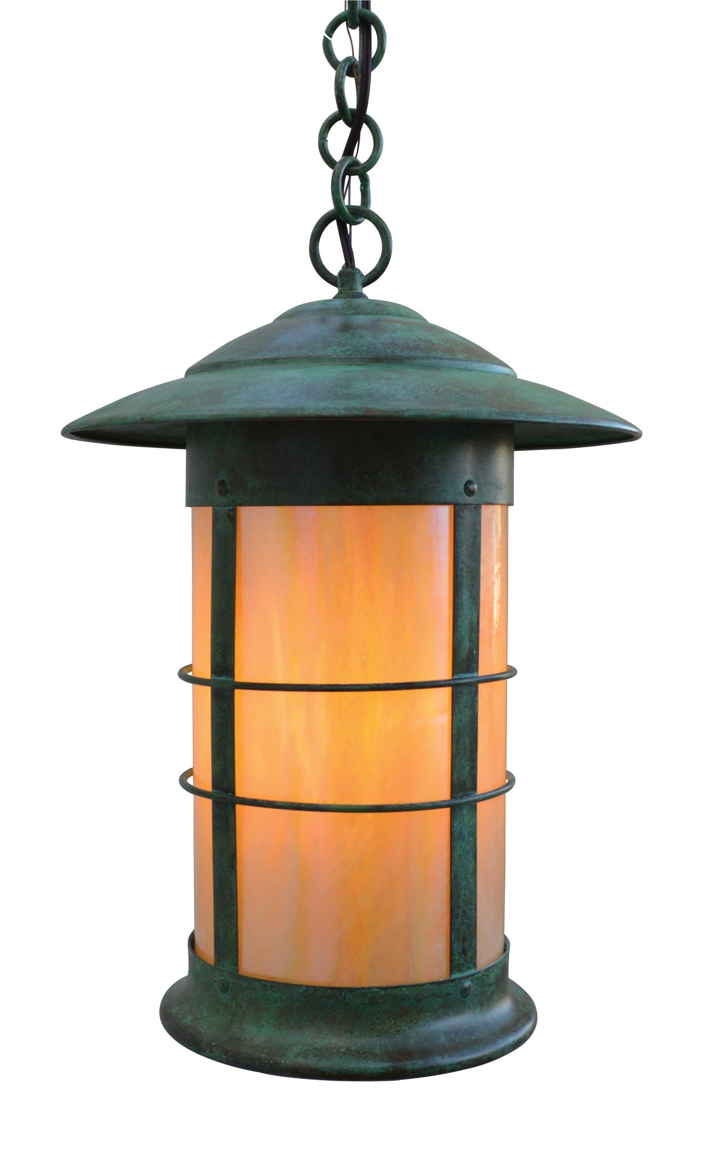 Arroyo Craftsman Newport 14" Satin Black Long Body Pendant With White Opalescent Glass