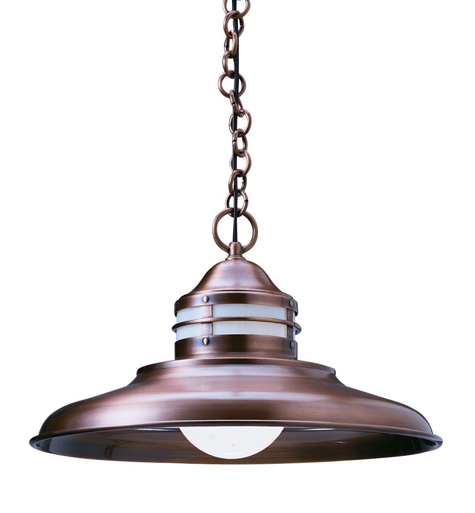Arroyo Craftsman Newport 17" Bronze Pendant Lighting With Off White Glass