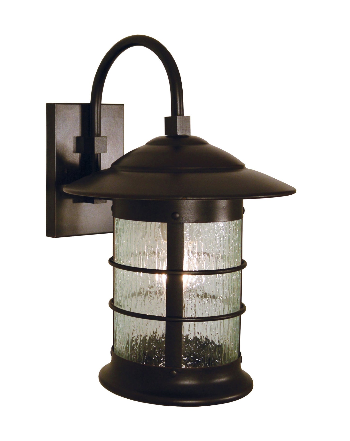 Arroyo Craftsman Newport 9" Bronze Wall Mount With Clear Seedy Glass