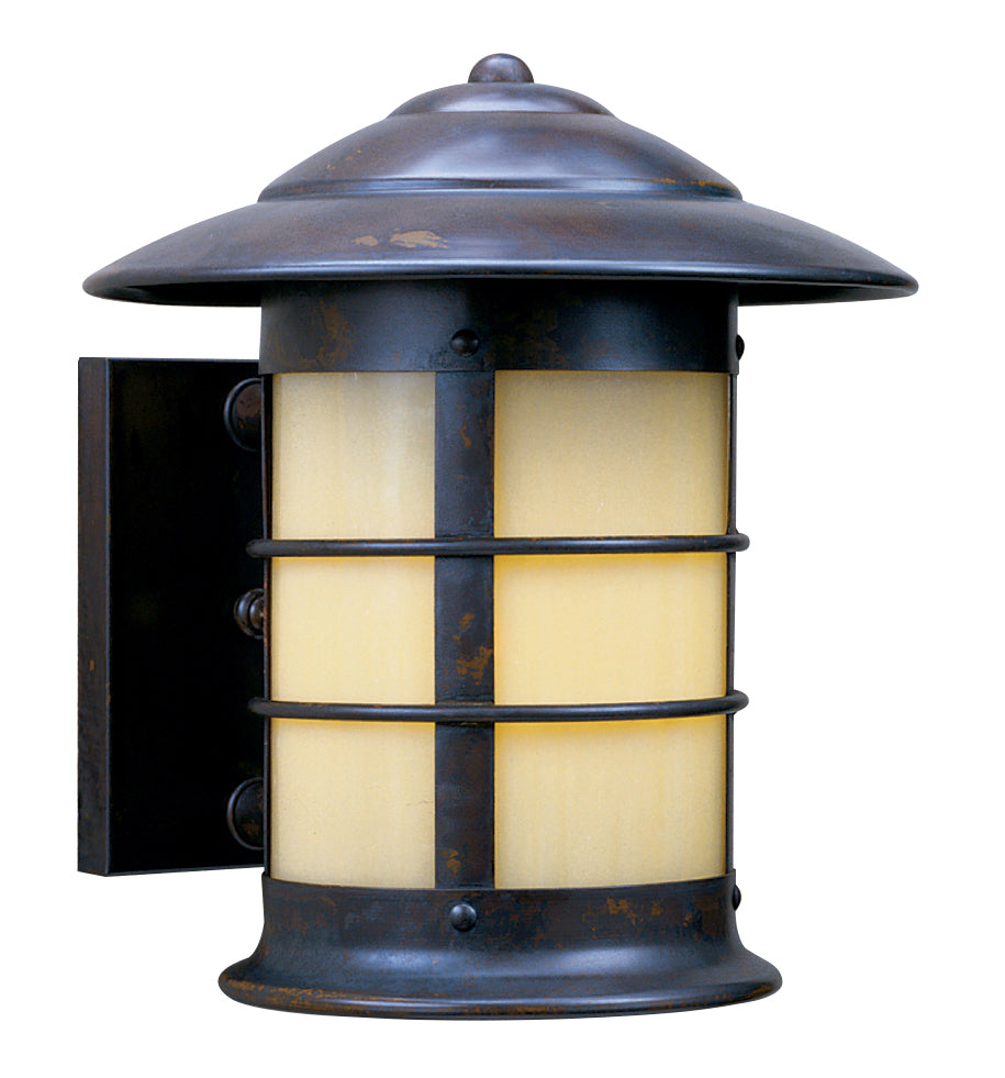 Arroyo Craftsman Newport 9" Mission Brown Sconce With Tan Glass