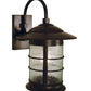 Arroyo Craftsman Newport 9" Mission Brown Wall Mount With Cream Glass
