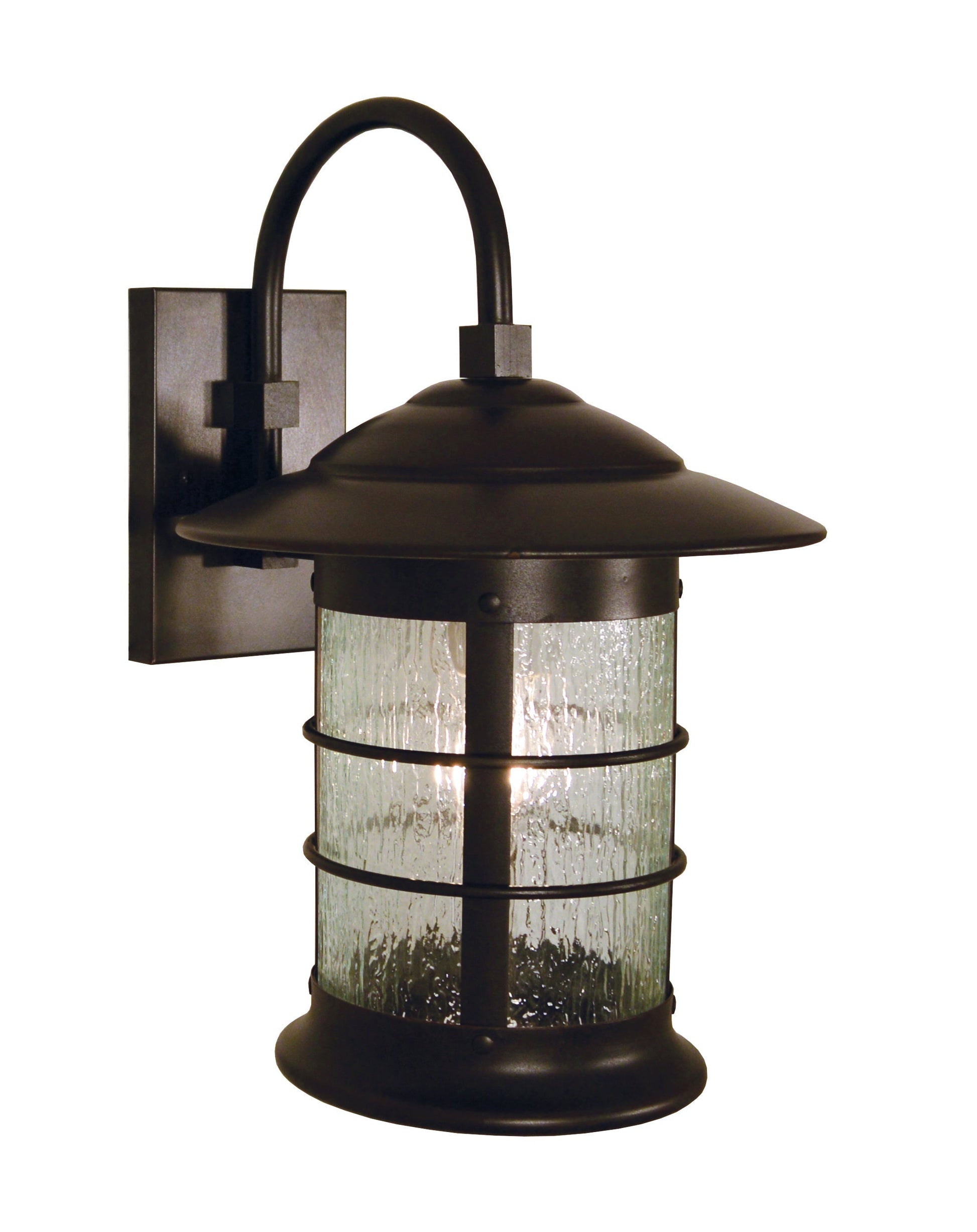 Arroyo Craftsman Newport 9" Raw Copper Wall Mount With Frosted Glass