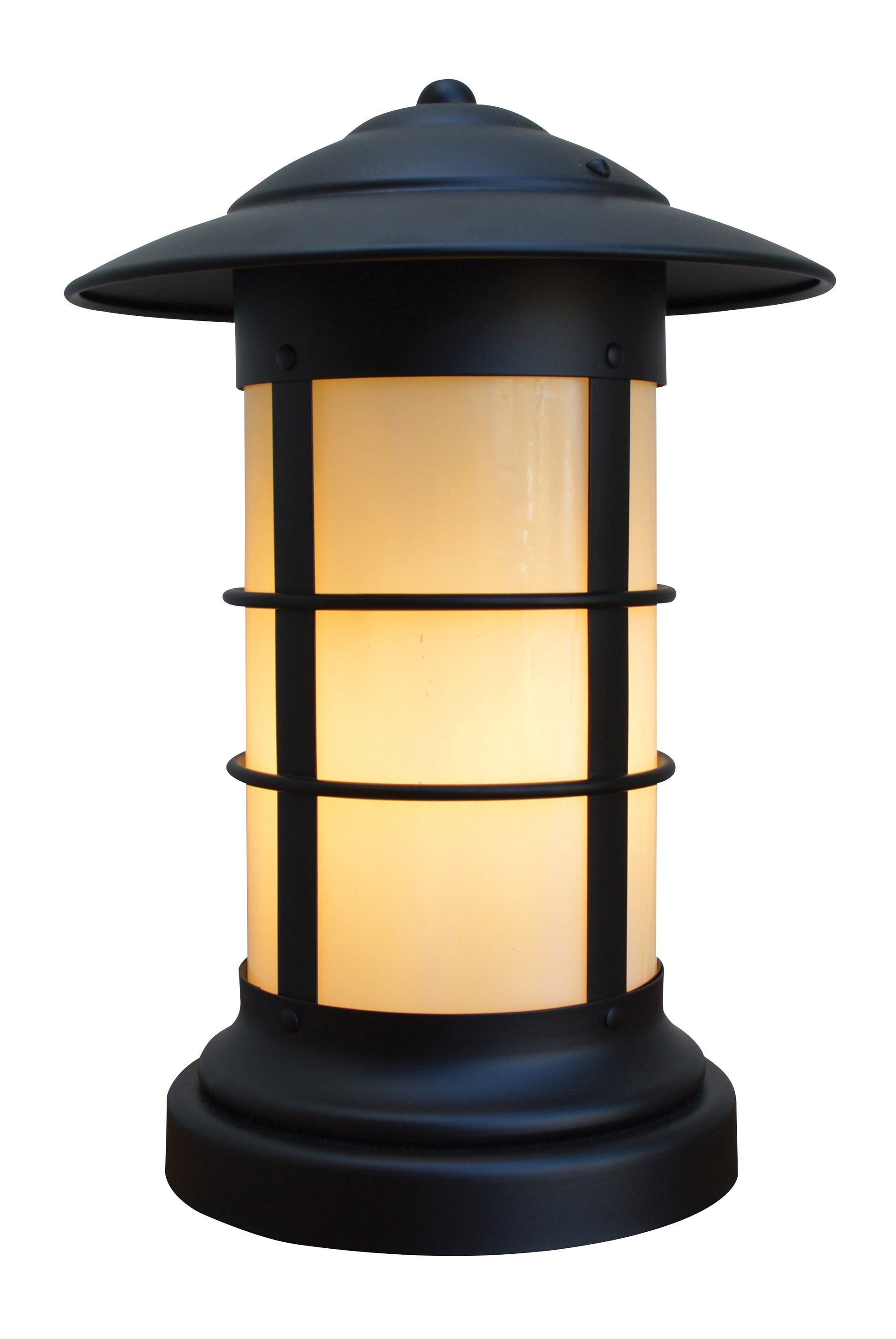 Arroyo Craftsman Newport 9" Slate Long Body Column Mount With Clear Seedy Glass