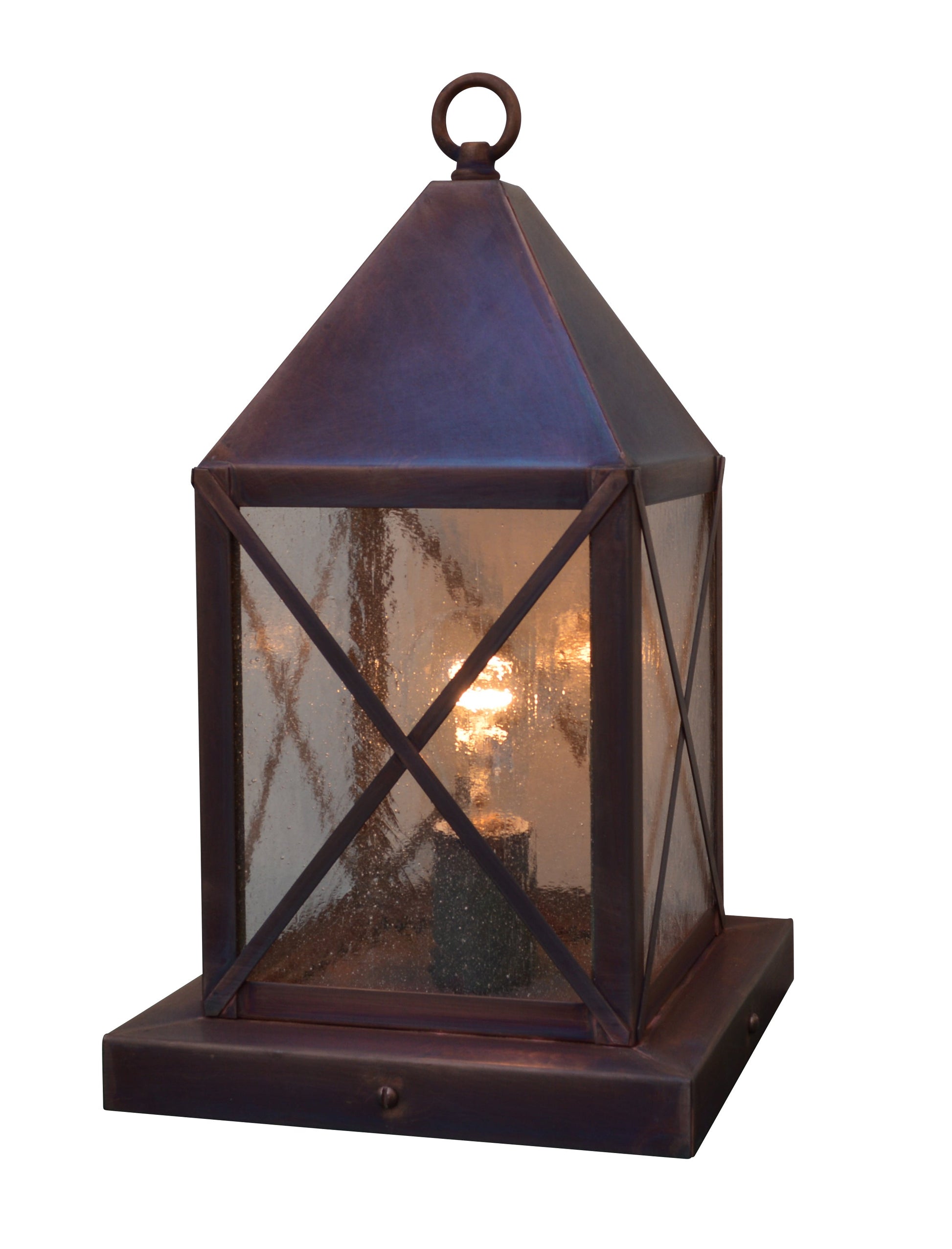 Arroyo Craftsman Nottingham 6" Rustic Brown Column Mount With Clear Glass