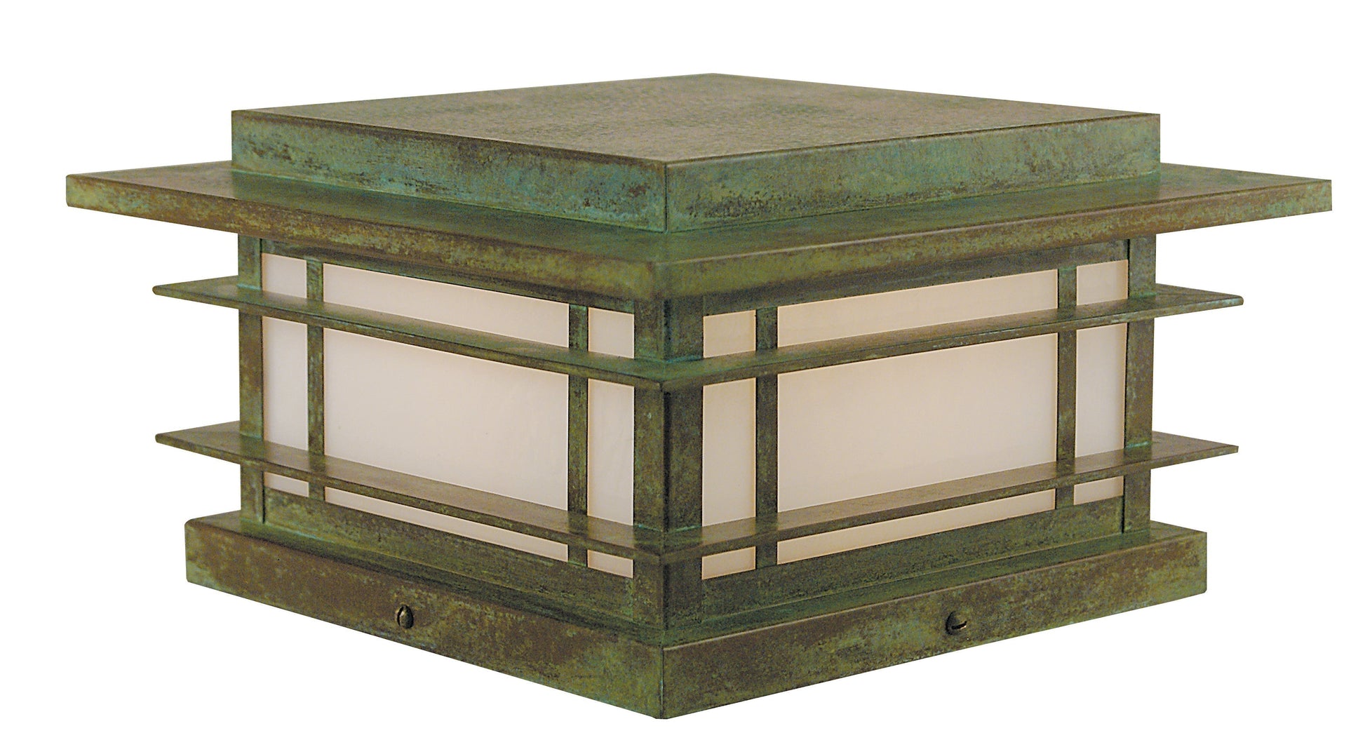 Arroyo Craftsman Oak Park 11" Slate Column Mount With Clear Seedy Glass