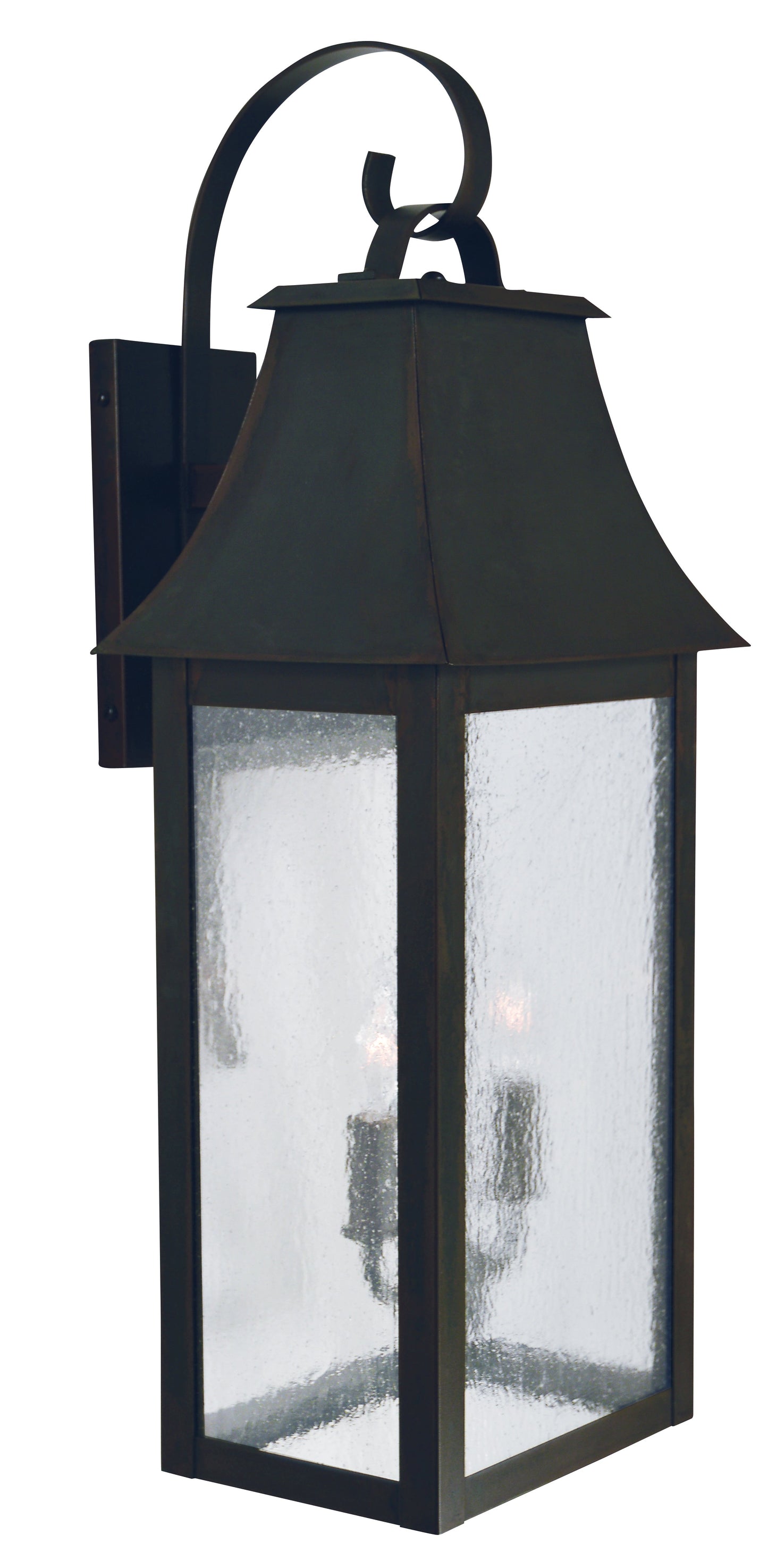 Arroyo Craftsman Orpington 10" Rustic Brown Wall Mount With Clear Seedy Glass