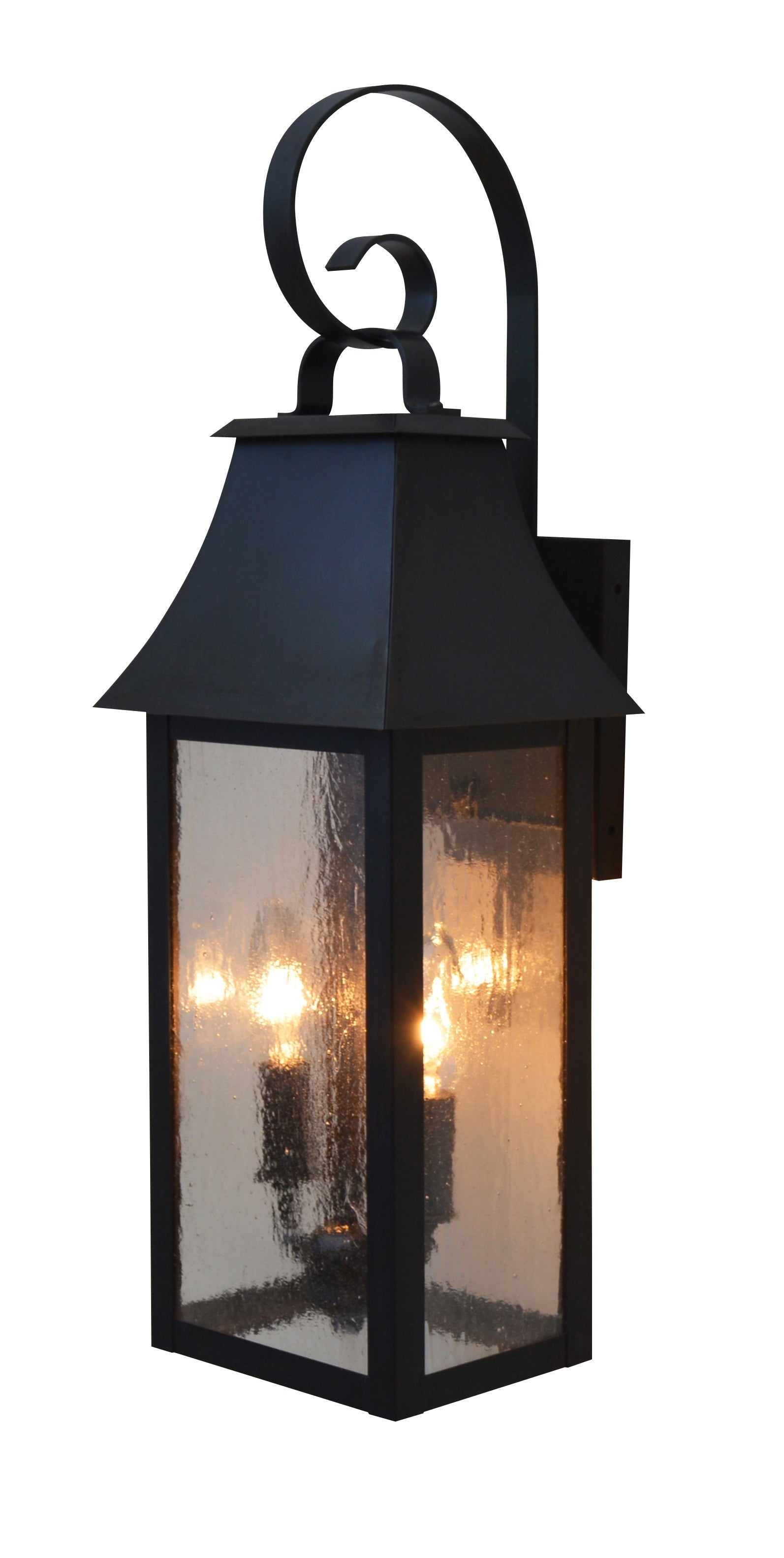 Arroyo Craftsman Orpington 8" Rustic Brown Wall Mount With Clear Glass
