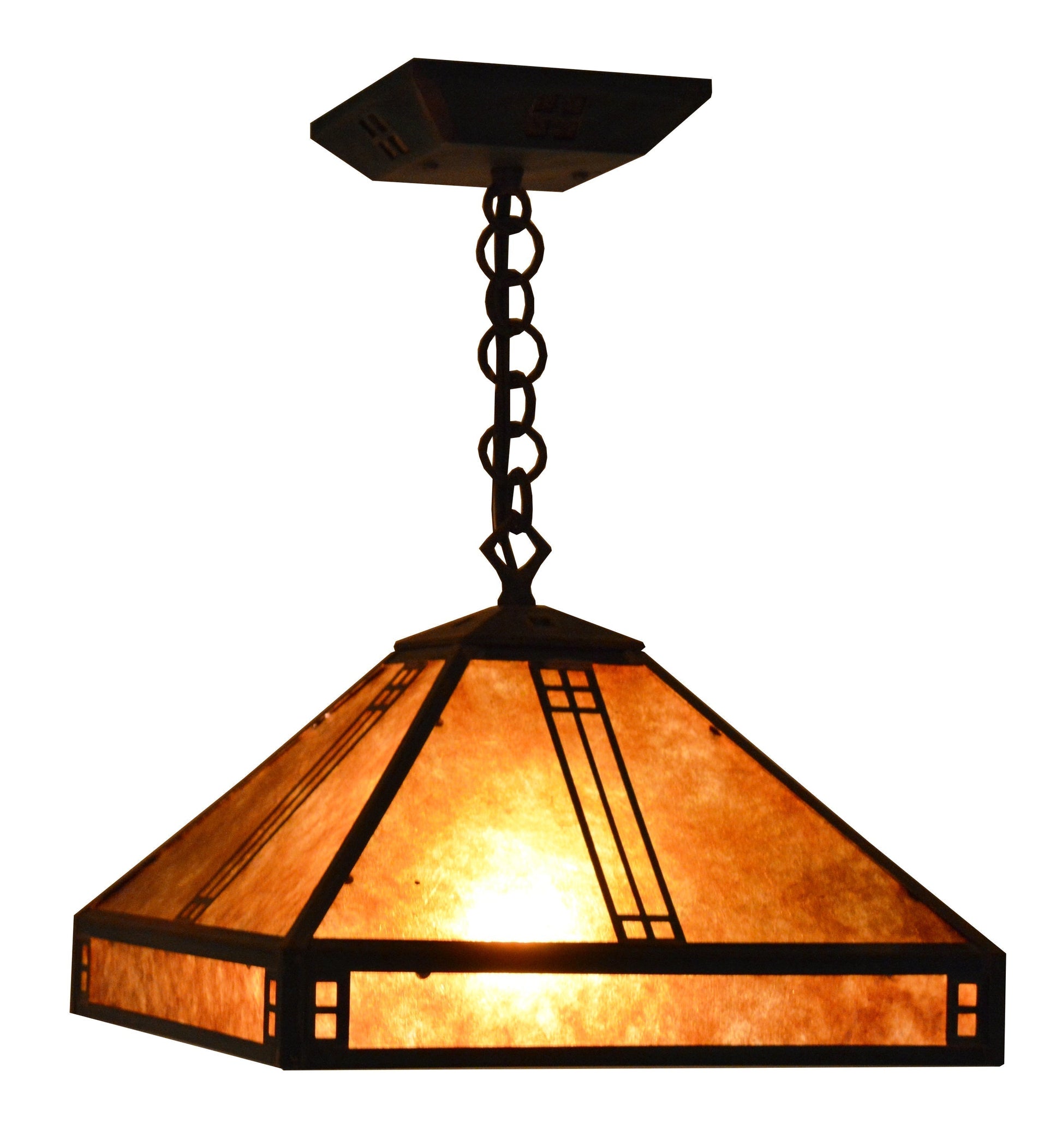 Arroyo Craftsman Prairie 12" Raw Copper Pendant Lighting With Off White Glass