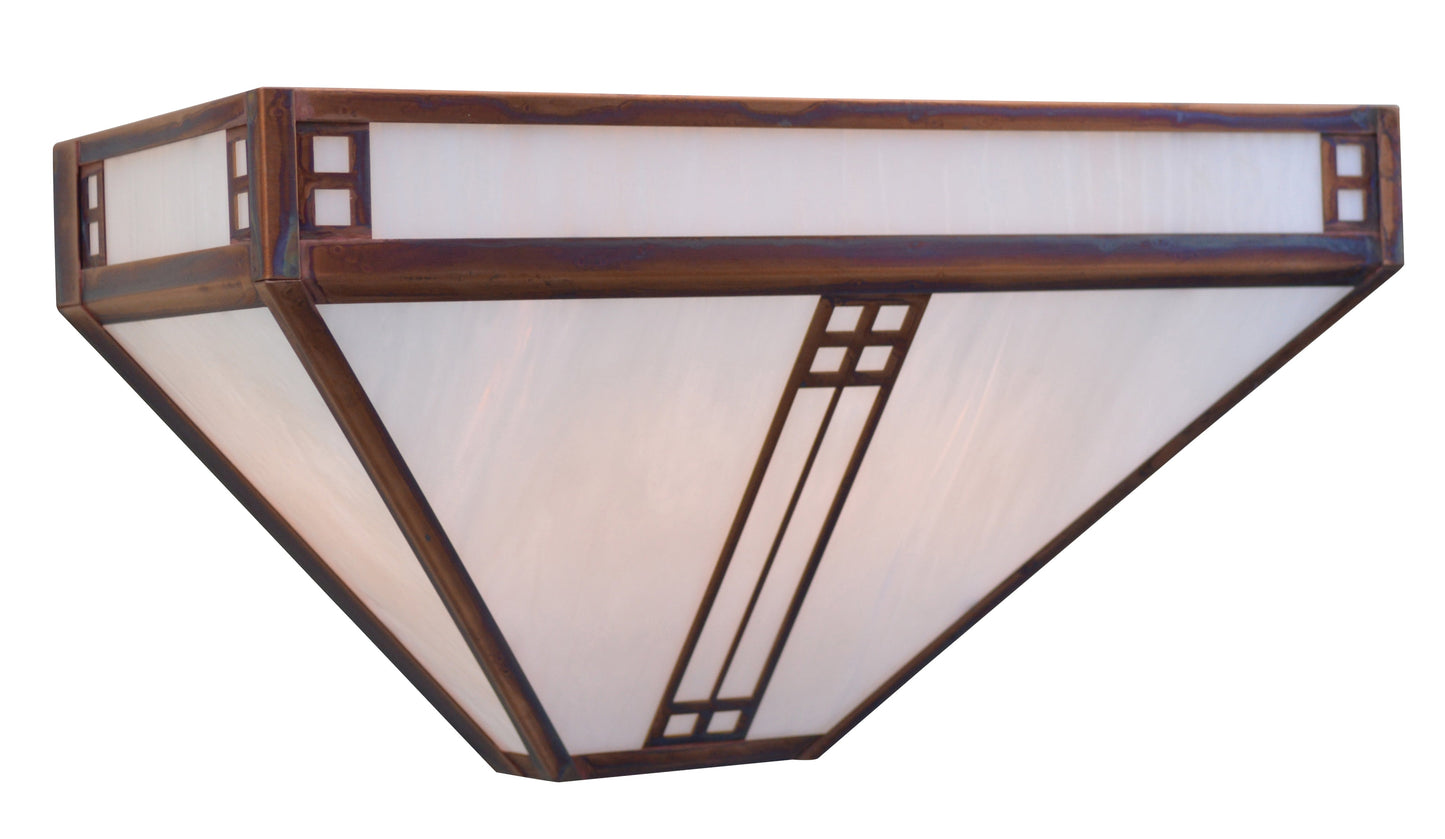 Arroyo Craftsman Prairie 15" Bronze Wall Sconce With Rain Mist Glass