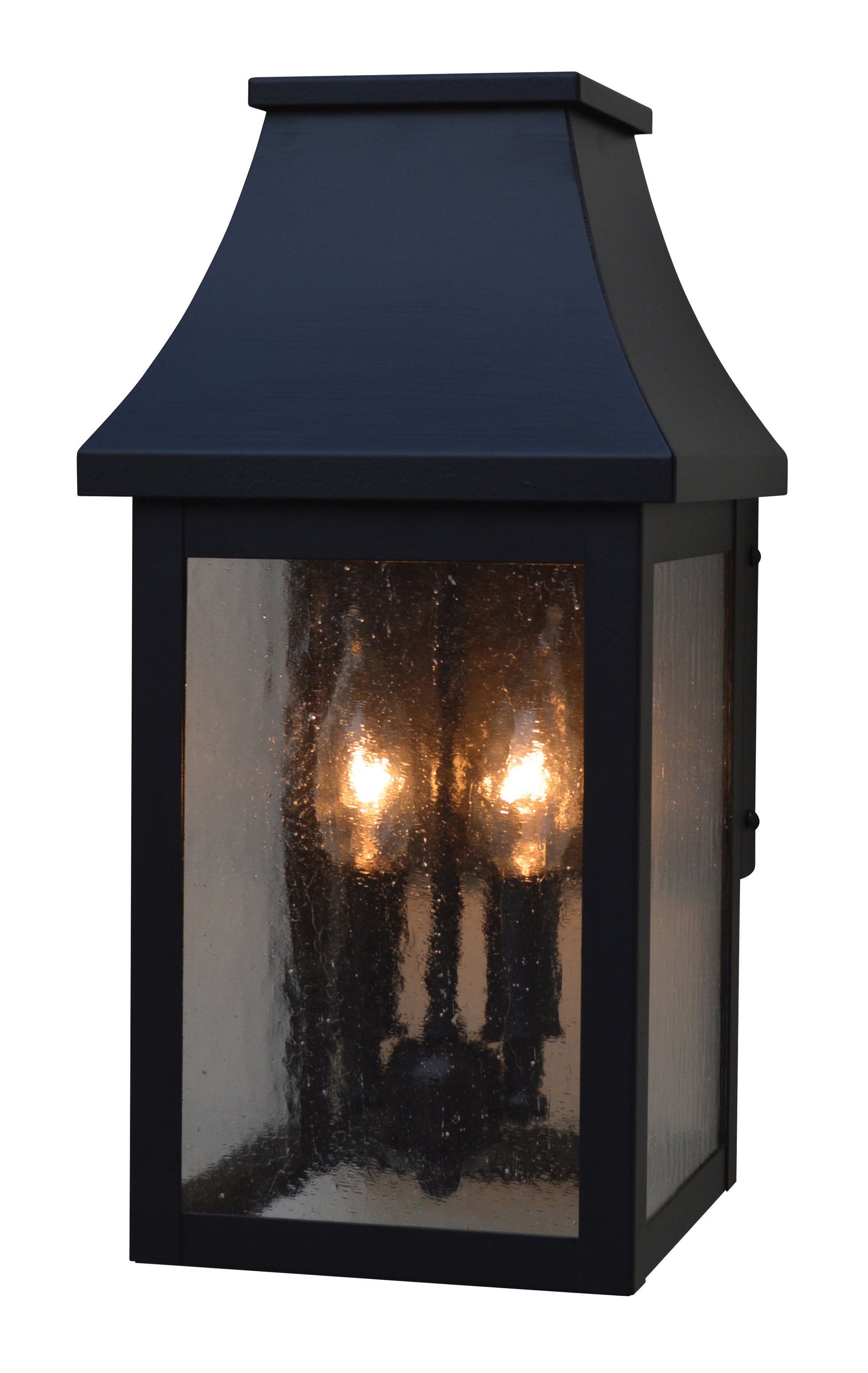 Arroyo Craftsman Providence 7" Satin Black Flush Wall Mount With Clear Seedy Glass
