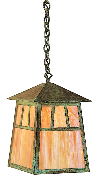 Arroyo Craftsman Raymond 10" Raw Copper Pendant Lighting With Almond Mica Glass