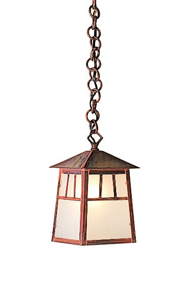 Arroyo Craftsman Raymond 6" Rustic Brown Pendant Lighting With Cream Glass