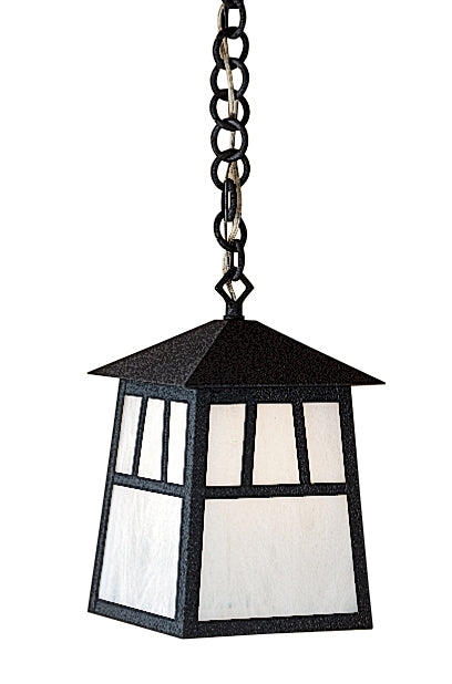 Arroyo Craftsman Raymond 8" Rustic Brown Pendant Lighting With Clear Seedy Glass