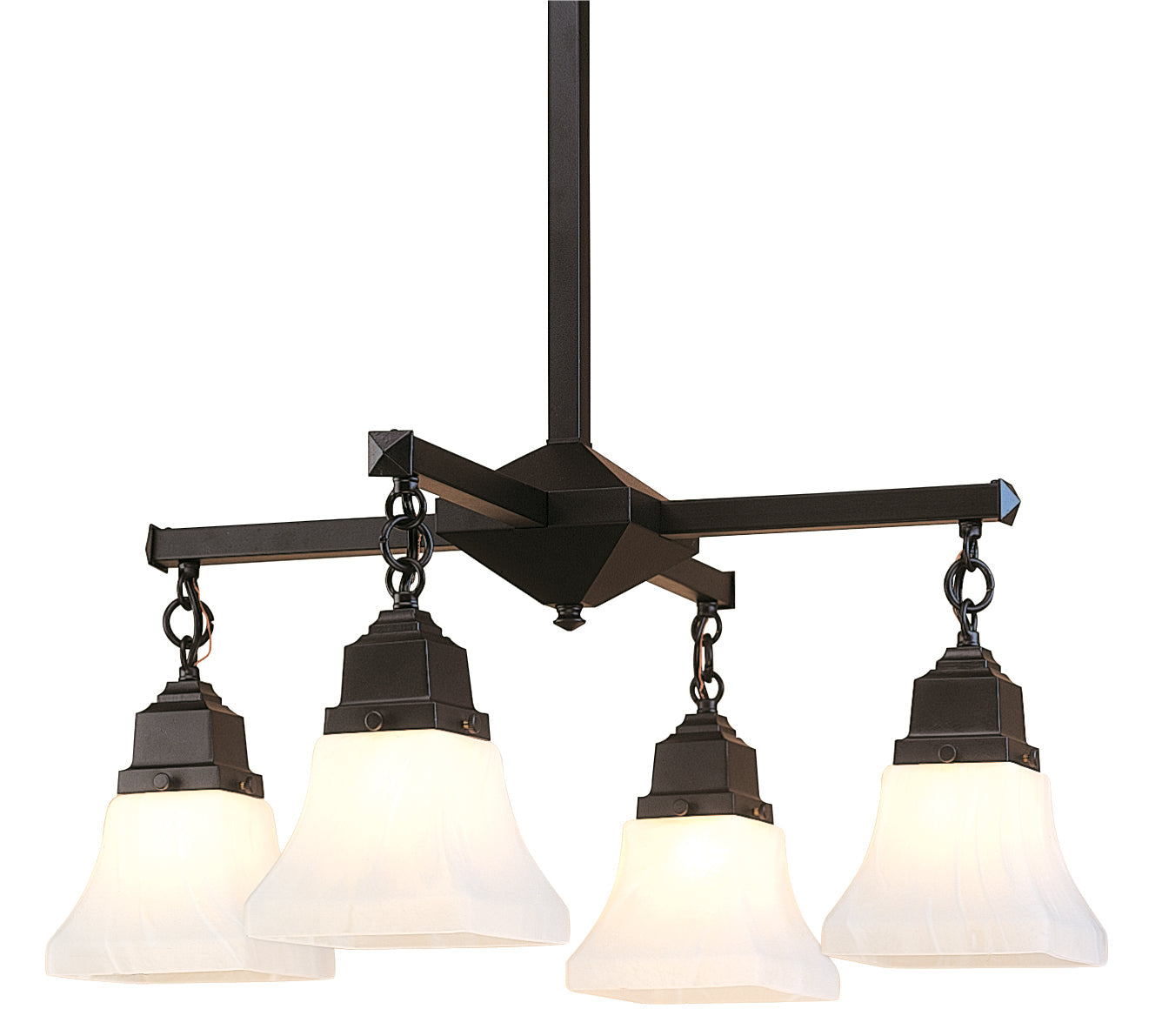 Arroyo Craftsman Ruskin Pewter 4 Light Chandelier