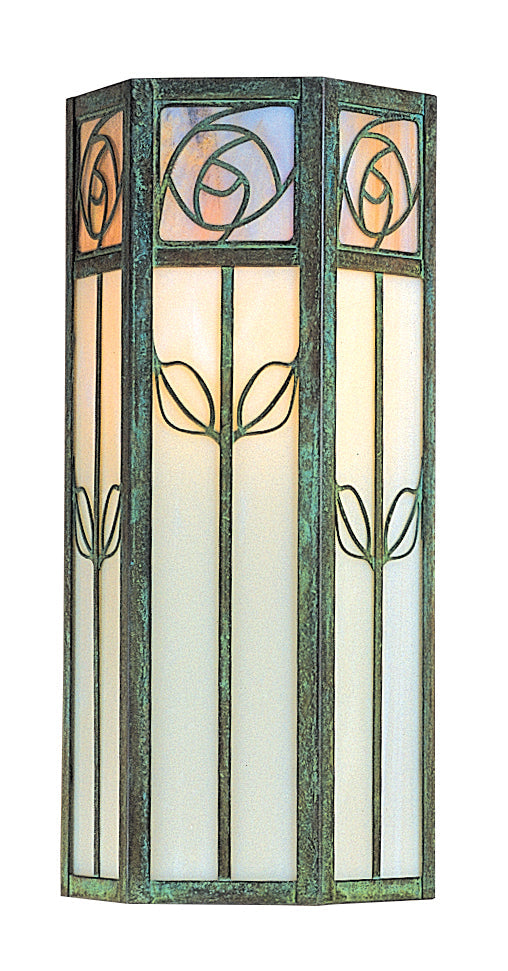 Arroyo Craftsman Saint Clair 16" Rustic Brown Flush Wall Mount With Frosted Glass