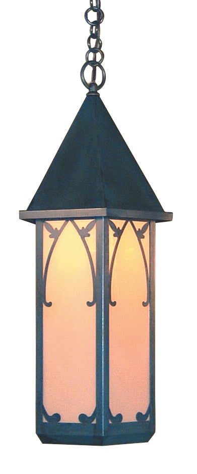 Arroyo Craftsman Saint George 10" Raw Copper Pendant Lighting With Rain Mist Glass