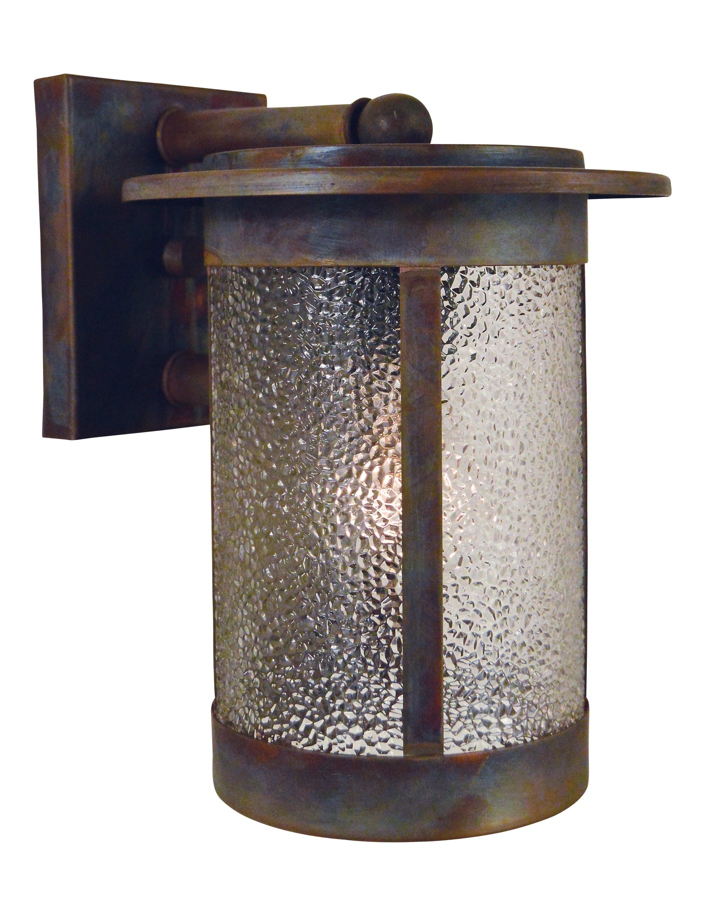 Arroyo Craftsman Santorini 7" Raw Copper Wallmount With Rain Mist Glass