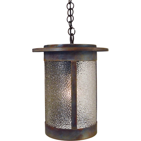 Arroyo Craftsman Santorini 9" Antique Brass Pendant With Aerolite Glass