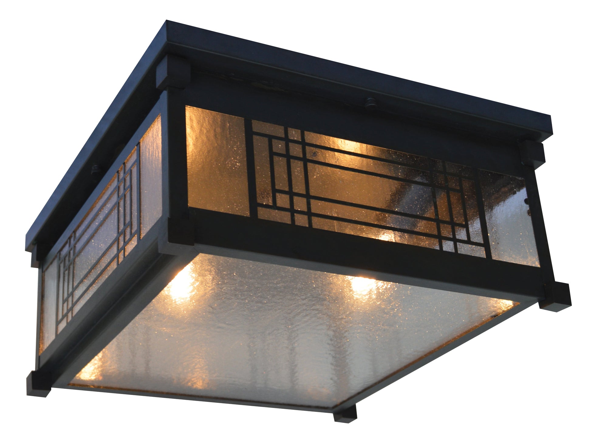 Arroyo Craftsman Scottsdale 13" Rustic Brown Ceiling Mount With Cream Glass