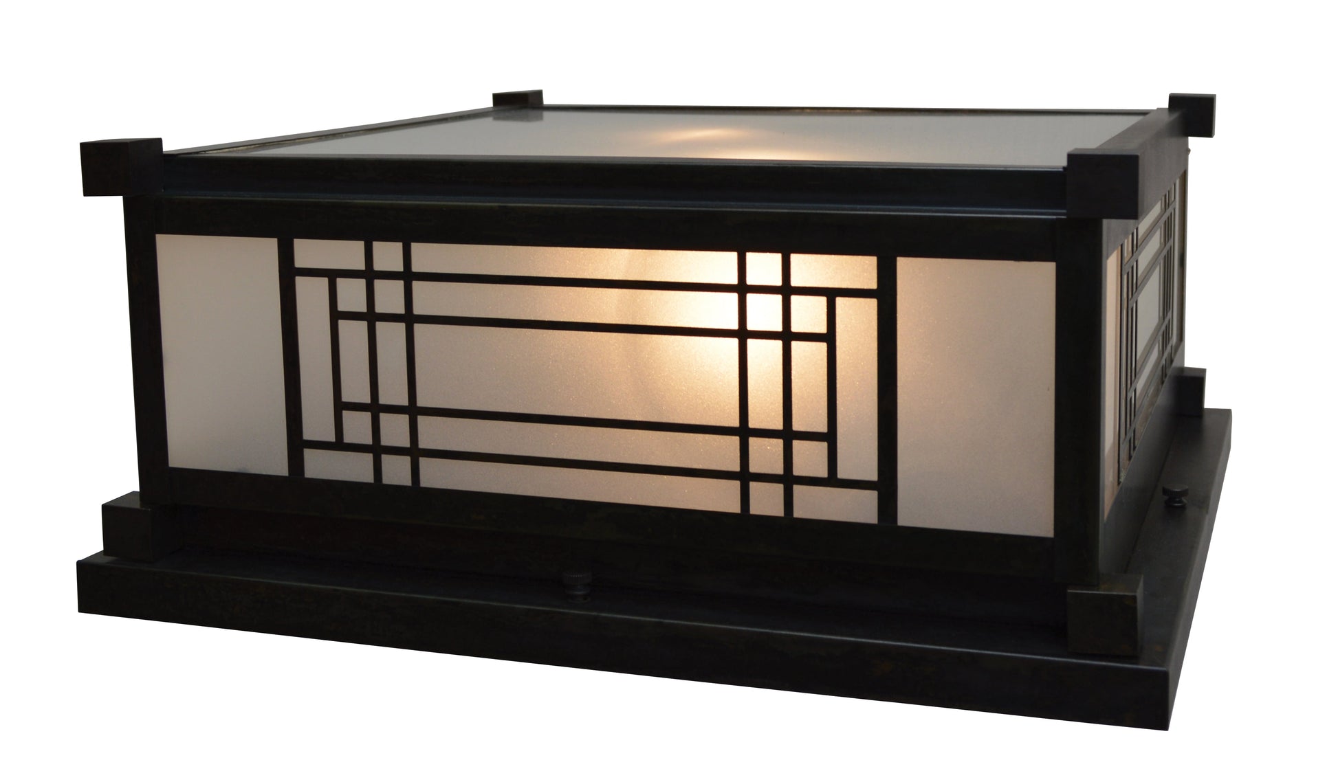 Arroyo Craftsman Scottsdale 13" Slate Column Mount With Clear Seedy Glass