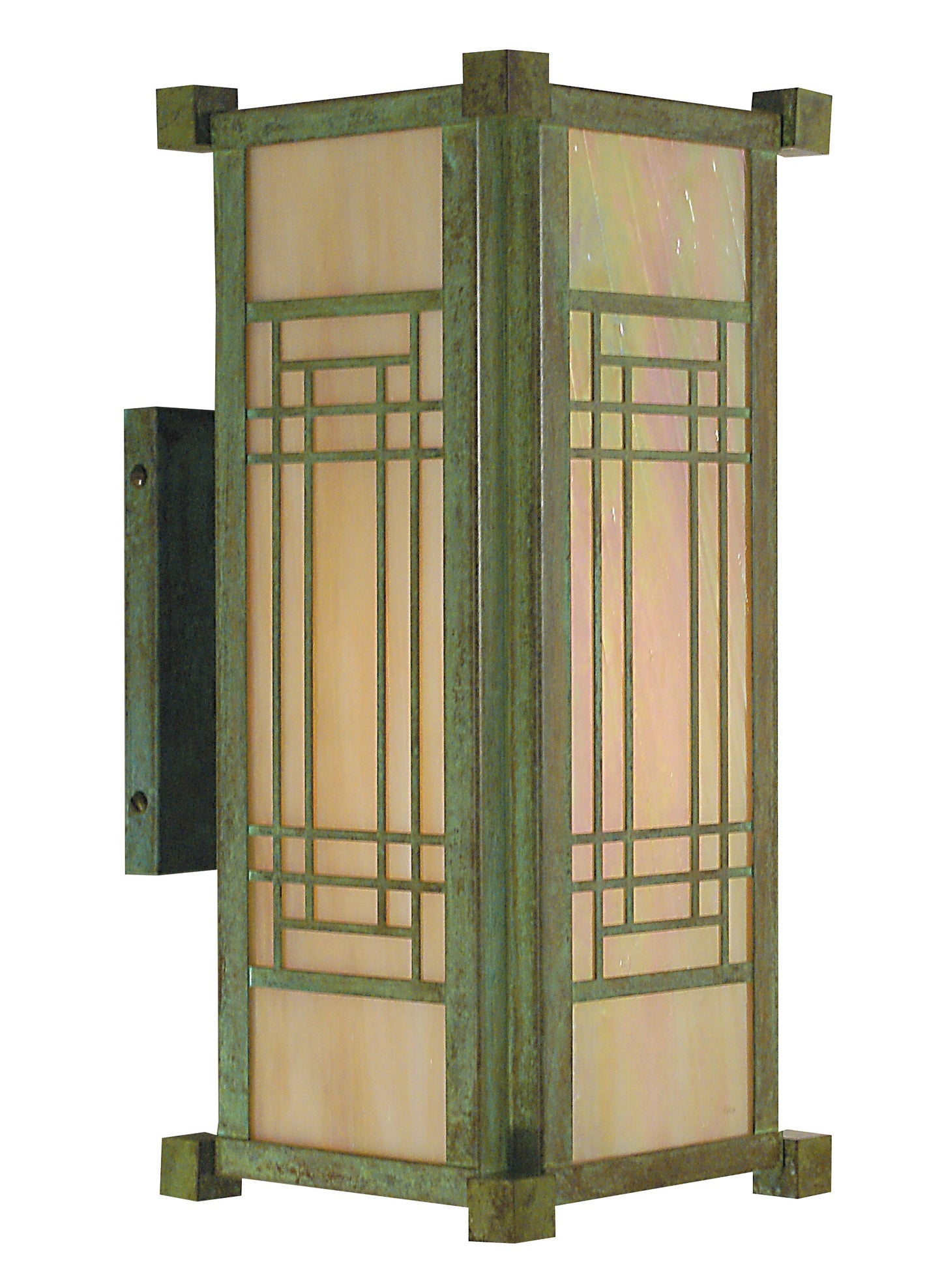 Arroyo Craftsman Scottsdale 6" Antique Brass Wall Mount With Almond Mica Glass