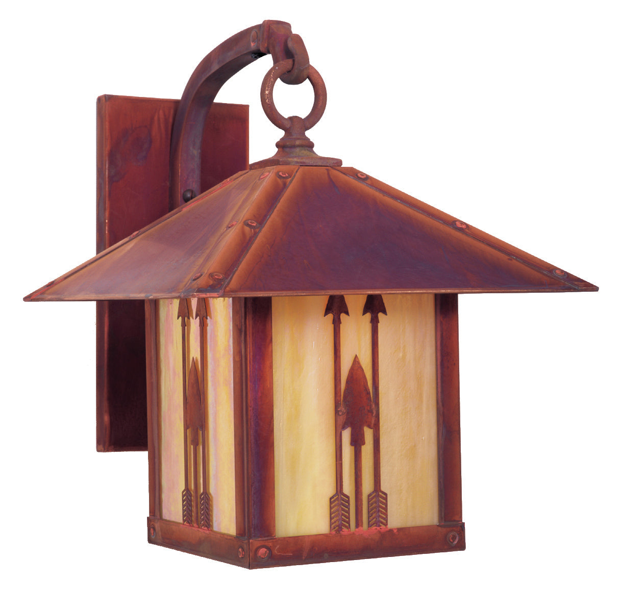Arroyo Craftsman Timber Ridge 9" Rustic Brown Wall Bracket With Off White Glass and Deer Filigree Overlay