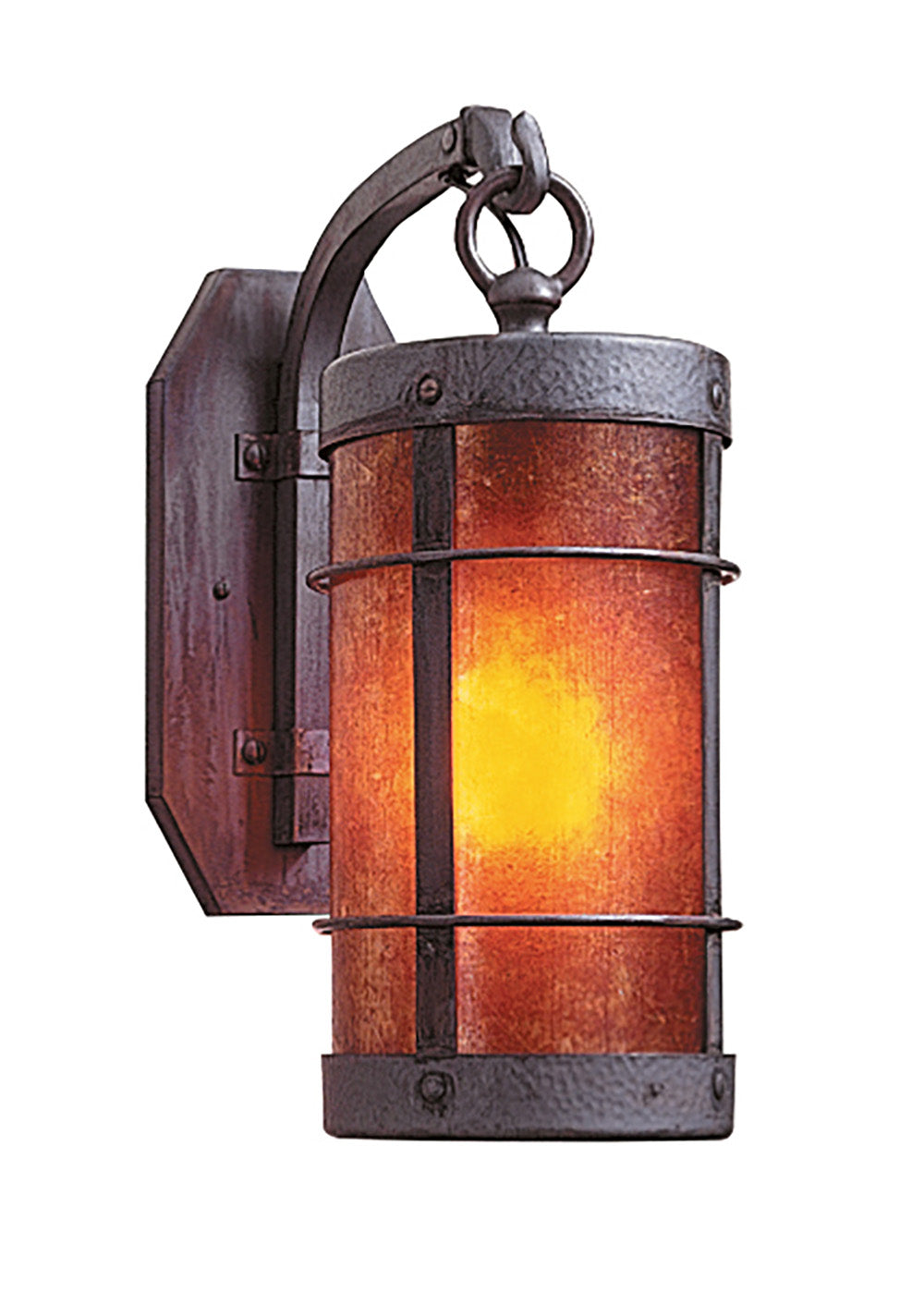 Arroyo Craftsman Valencia 11" Antique Brass Wall Mount With Almond Mica Glass
