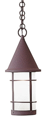 Arroyo Craftsman Valencia 7" Rustic Brown Pendant Lighting With Cream Glass