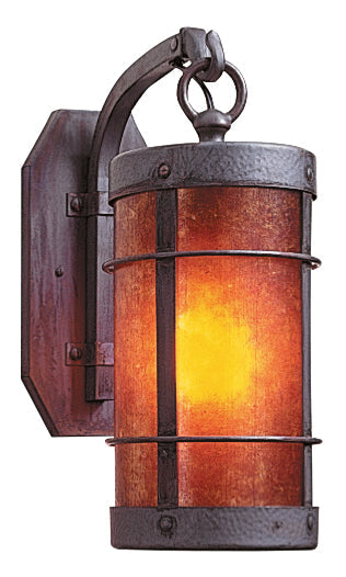 Arroyo Craftsman Valencia 7" Slate No Roof Wall Mount With Tan Glass