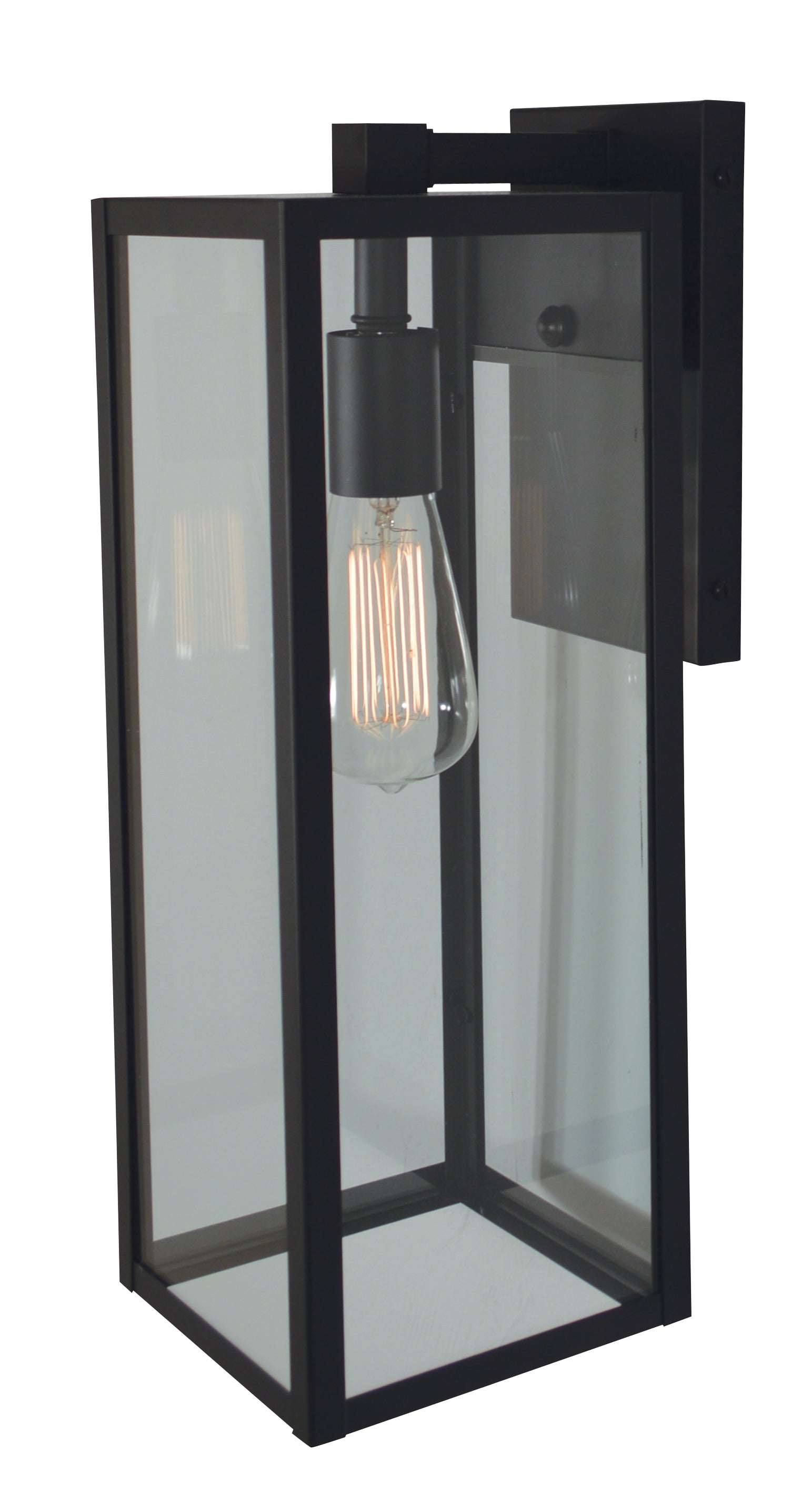 Arroyo Craftsman Vintage 6" Pewter Long Body Wall Mount With Gold White Iridescent Glass