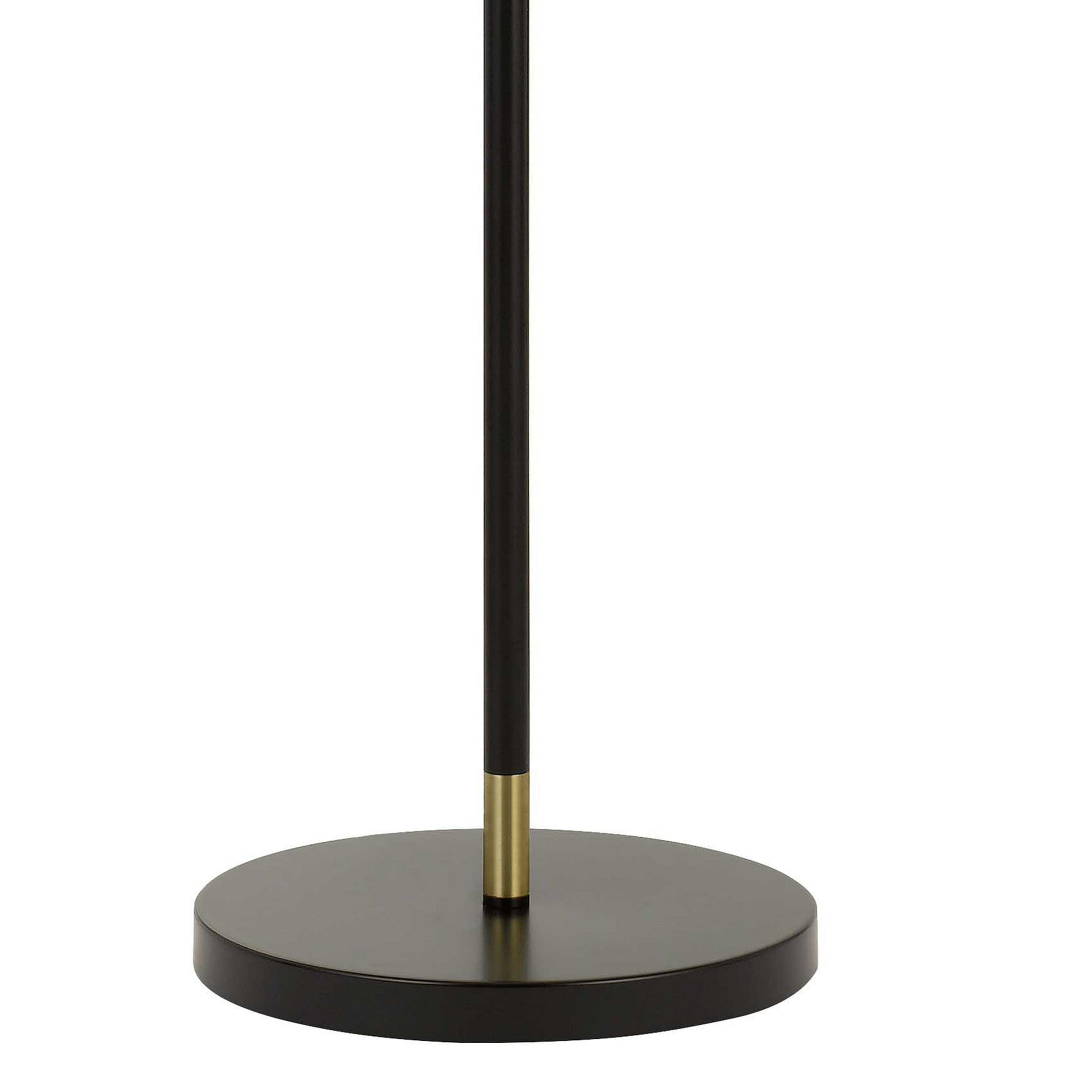 Benzara 10-Watt Black and Brass Adjustable Metal Frame Floor Lamp With Dimmer Control