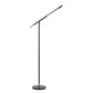 Benzara 10-Watt Black and Brass Adjustable Metal Frame Floor Lamp With Dimmer Control