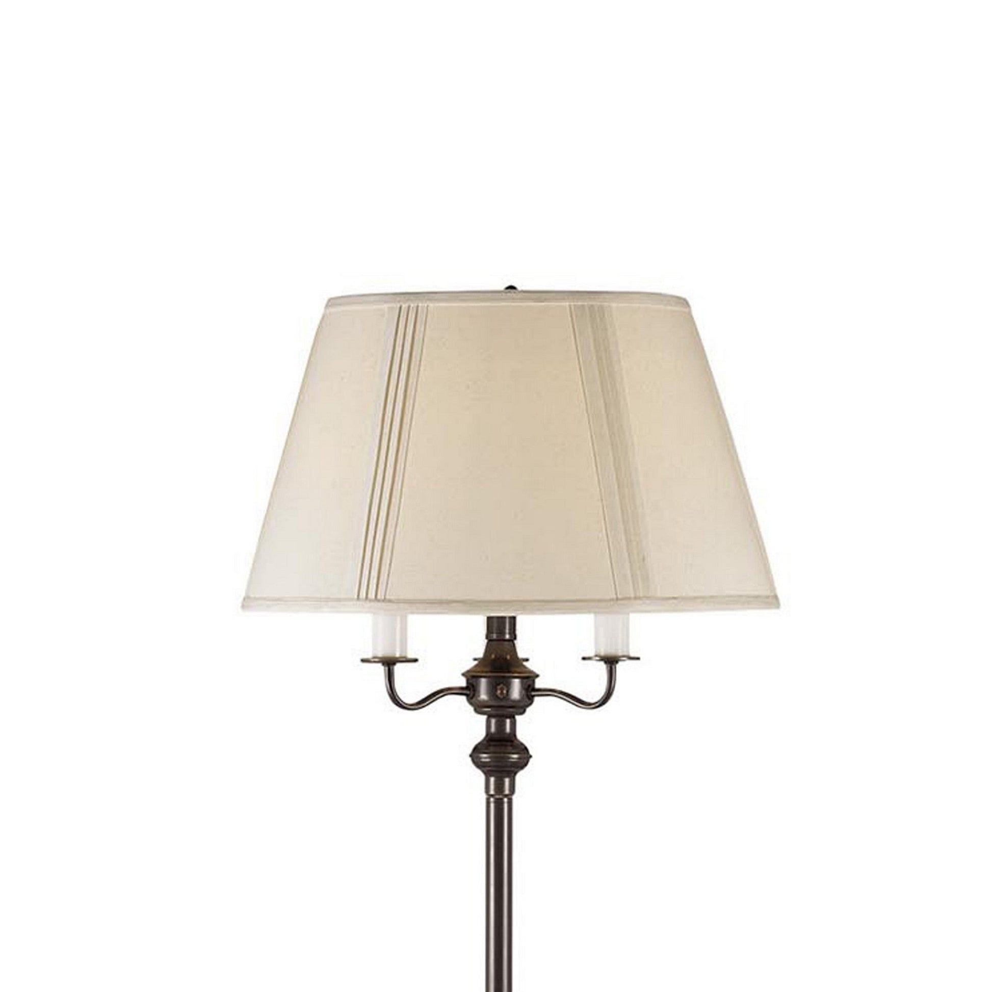 Benzara 150-Watt 6-Way Bronze Metal Floor Lamp With Fabric Tapered Shade