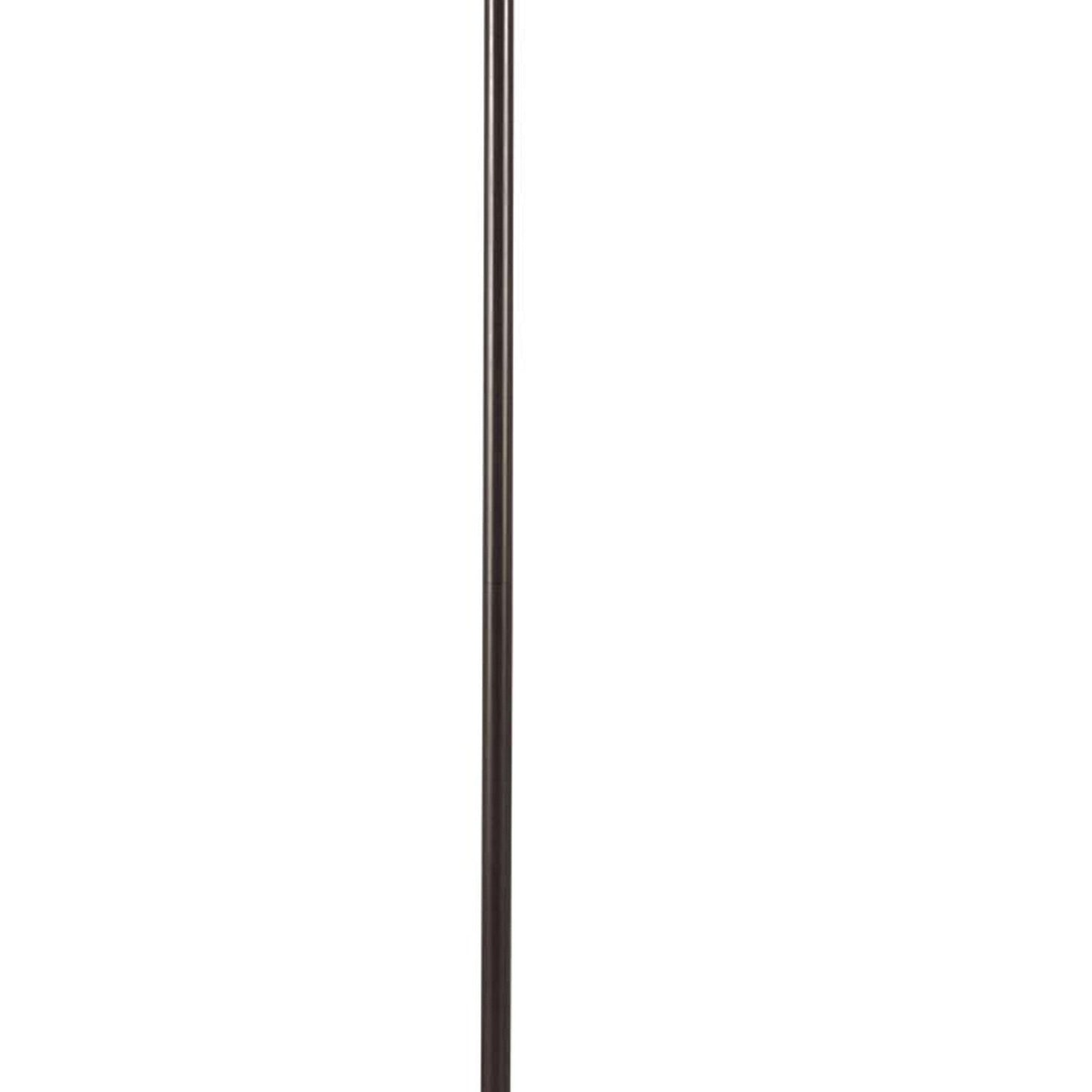 Benzara 150-Watt 6-Way Bronze Metal Floor Lamp With Fabric Tapered Shade