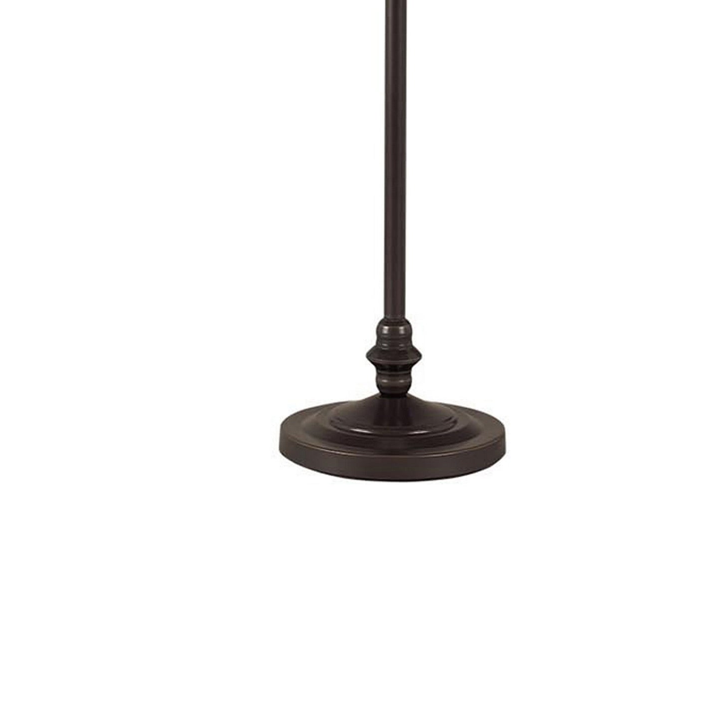 Benzara 150-Watt 6-Way Bronze Metal Floor Lamp With Fabric Tapered Shade