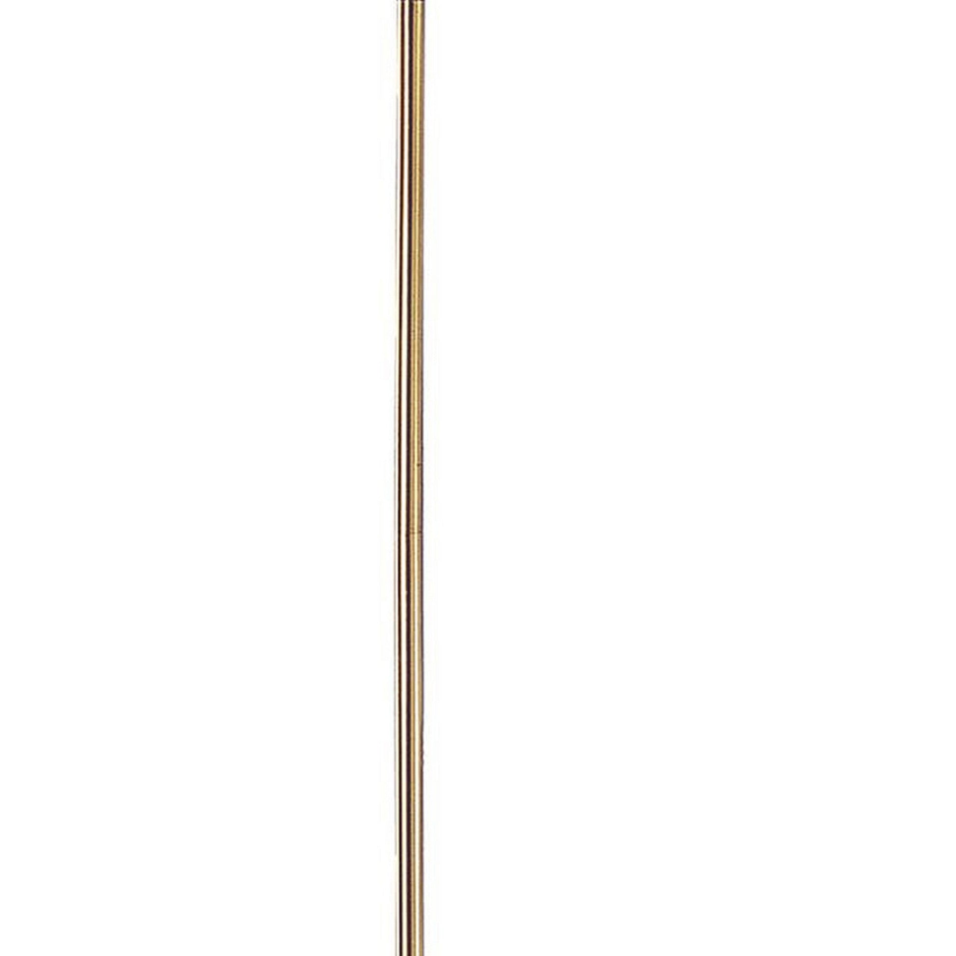 Benzara 150-Watt 6-Way Gold Metal Floor Lamp With Fabric Tapered Shade