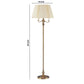 Benzara 150-Watt 6-Way Gold Metal Floor Lamp With Fabric Tapered Shade