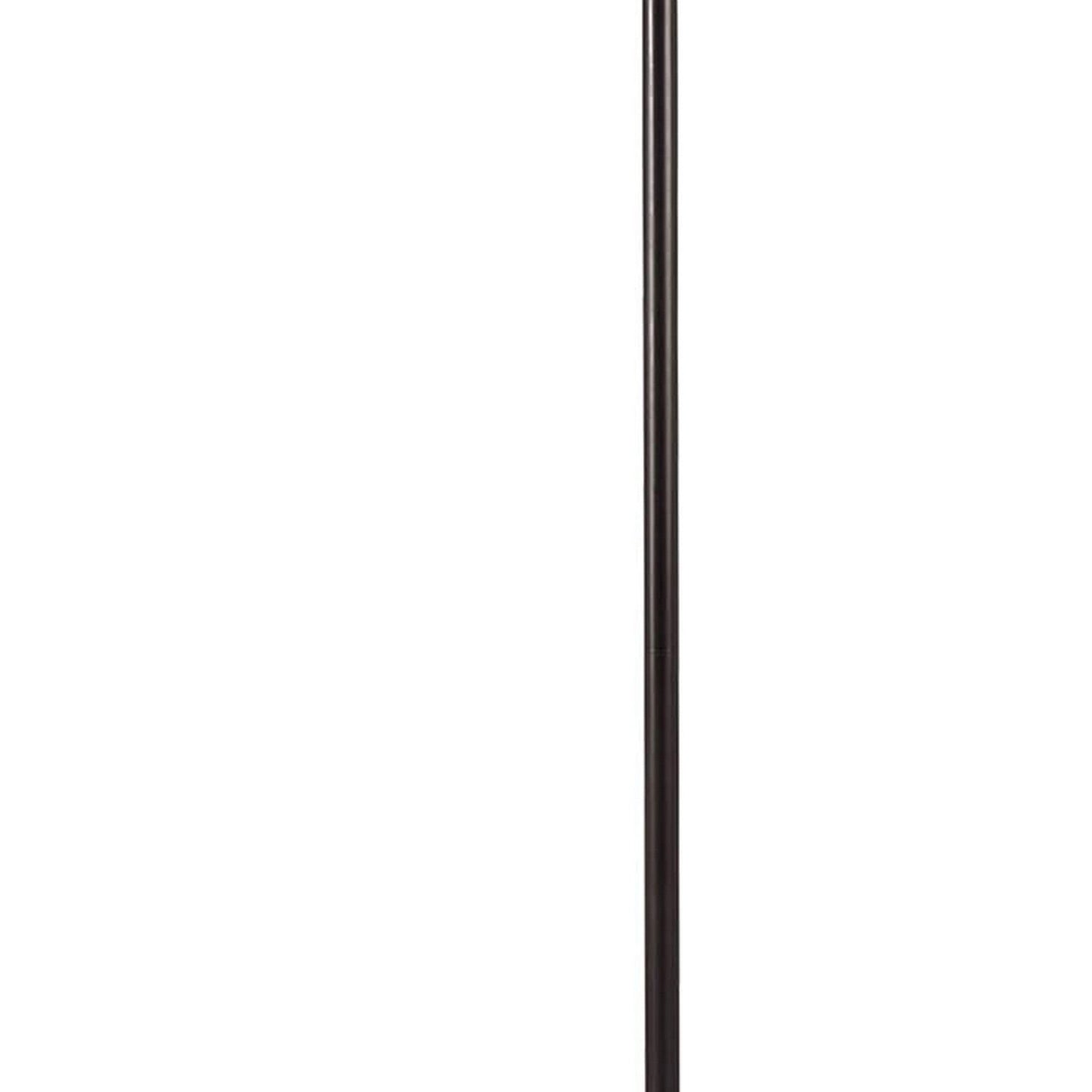 Benzara 150-Watt Black Metal Body Floor Lamp Wth Swing Arm and Fabric Conical Shade